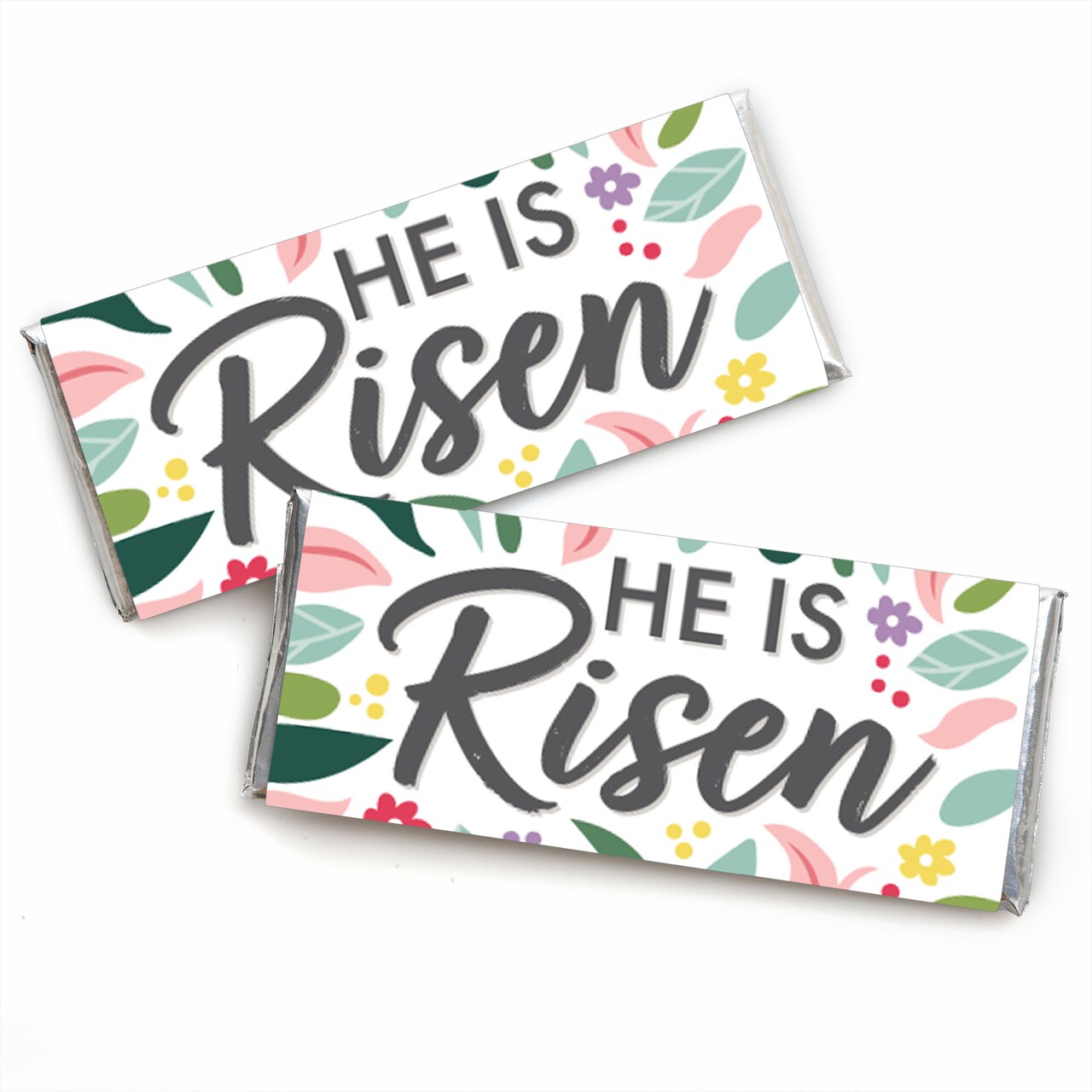 Big Dot of Happiness Religious Easter - Candy Bar Wrapper Christian Holiday Party Favors - Set of 24